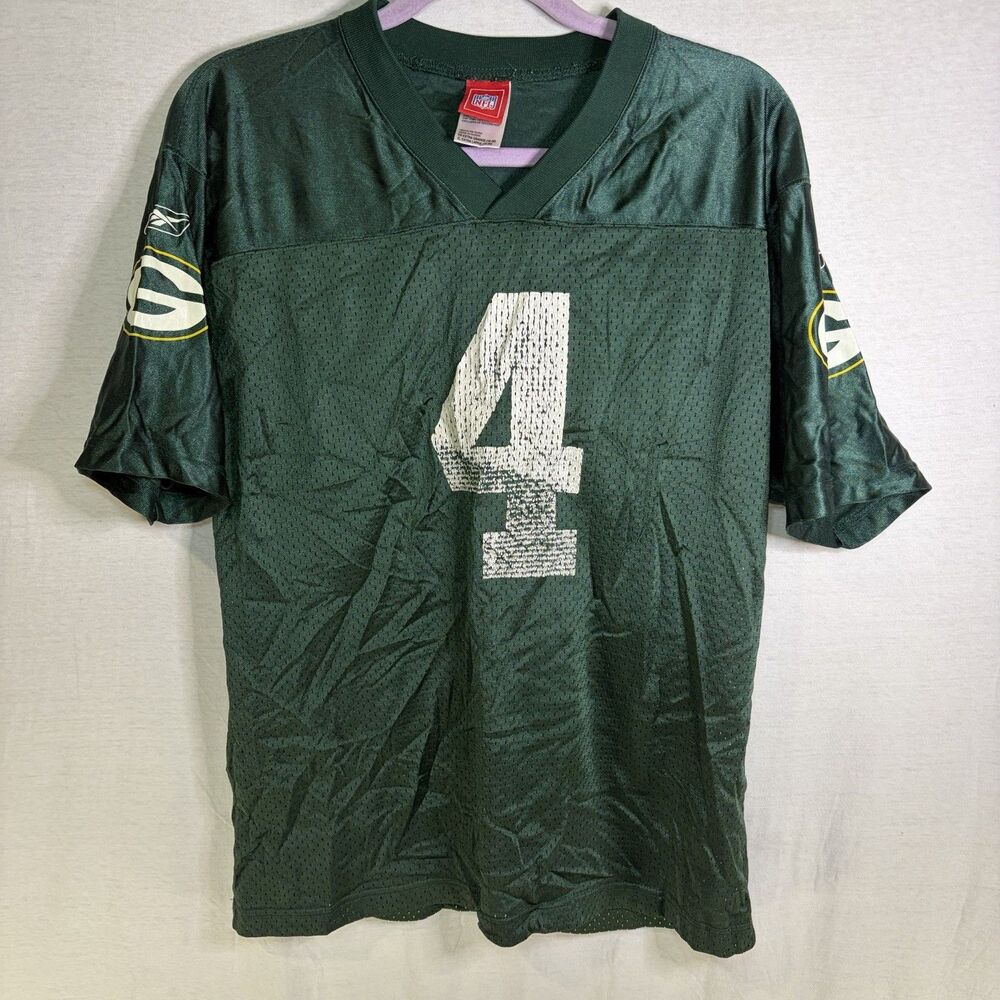 Vintage Brett Favre Jersey #4 Green Bay Packers Reebok Youth Size XL NFL
